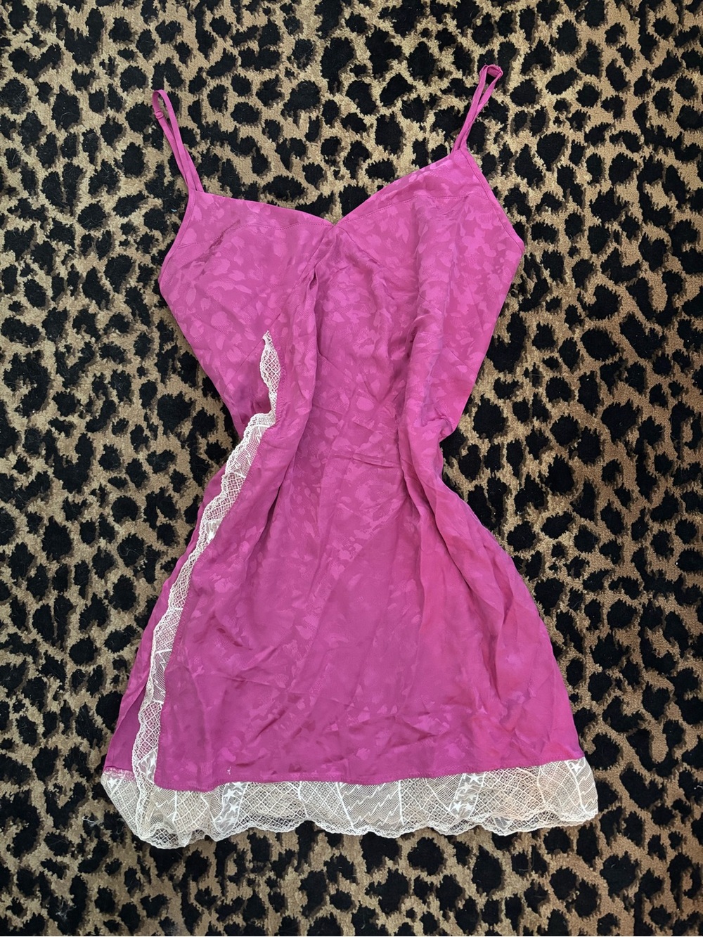 Zadig & Voltaire Fuchsia Lace-Trim Slip